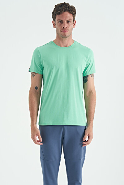 AIR JONES Tricou Calvin Water Green Basic pentru bărbați - 88245