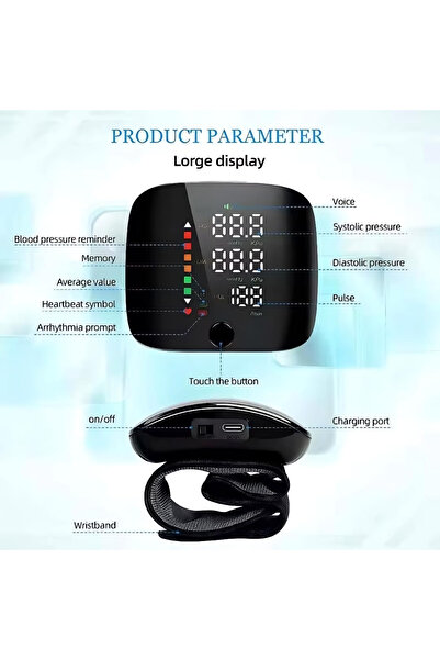 ROHS جهاز قياس ضغط الدم الرقمي للمعصم مع توجيه صوتي