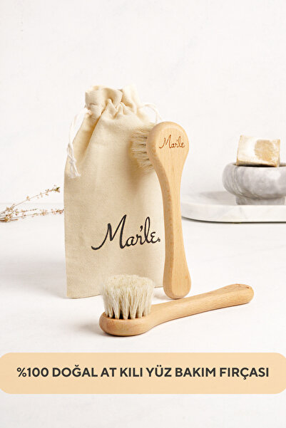 MAR'LE %100 Doğal At Kılı Yüz Bakım Fırçası