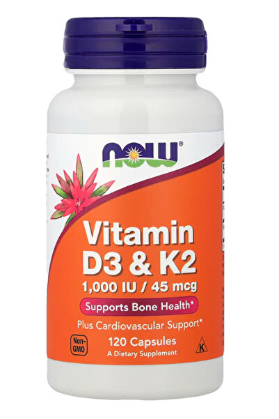 Now Foods Supplements, D3 K-2 1,000 IU/45 mcg, Cardiovascular Support, Suppor...