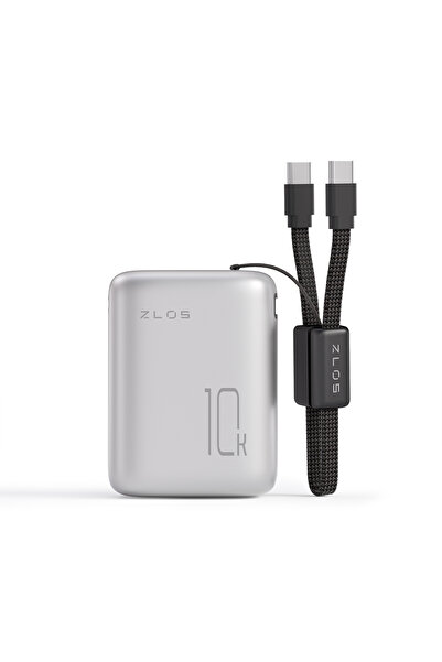 ZLOS MT10 22.5W 10000mAh Entegre Kablo Özellikli Mini Powerbank Taşınabilir Hızlı Şarj Cihazı