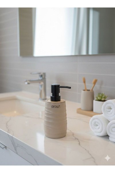 zaTen Pazar Acrylic Bamboo Detail Liquid Soap Dispenser