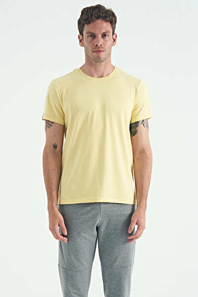 AIR JONES Tricou Calvin Yellow Basic pentru bărbați - 88245