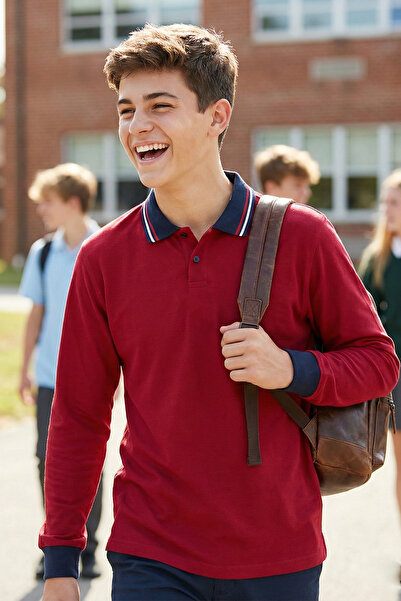 Çapıt Σχολικό μπλουζάκι Polo Neck 100% Cotton - MDOO340U