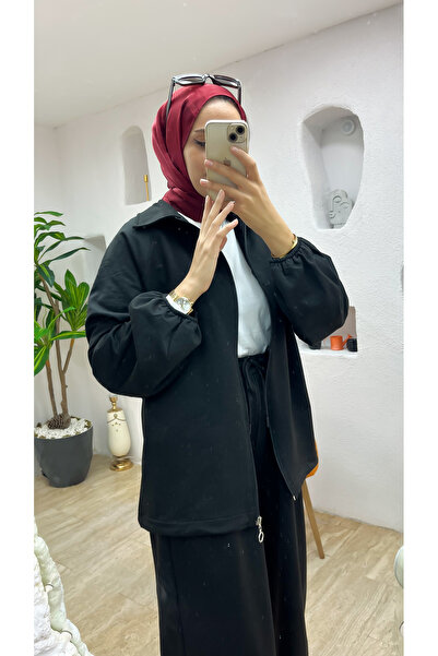 onlymoon Kadın Siyah Tesettür Takım – %100 Pamuklu Kumaş, Günlük Kombin, Mode...