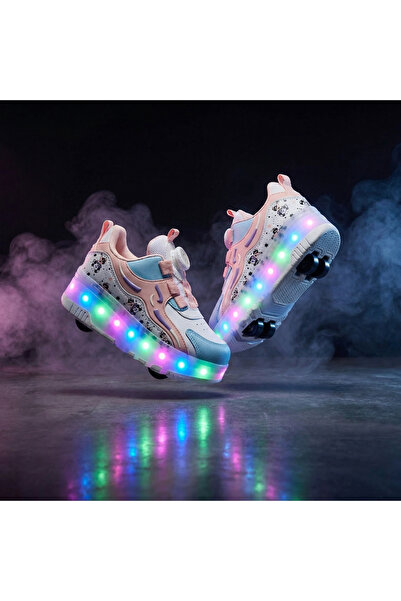 MARiE KAYKAYLI IŞIKLI PATENLİ ÇOCUK SPOR AYAKKABISI-KAYKAYLI ORTOPEDİK SPOR A...