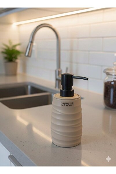 zaTen Pazar DOZATOR DE SĂPUN LIQUID CU DETALII DIN BAMBUS ACRILIC