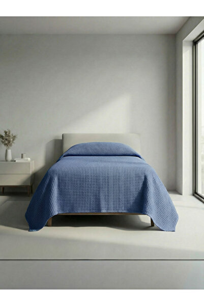 Muteks بيكيه صيفي فاخر 100% قطن - أزرق، 160x240 سم، قماش مضاد للتعرق