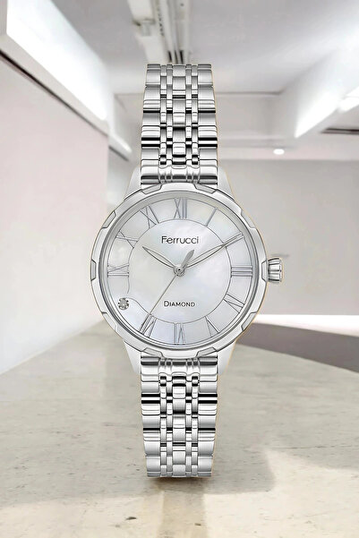 Ferrucci 3 ATM Suya Dayanıklı, Diamond Taş Detaylı, Çelik Kordon ve Kasa Kadı...
