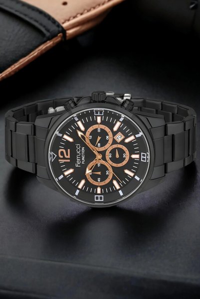 Ferrucci Black-Rose Men's Wrist Watch - Fcf.13110Fm.02 Bracelet Gift Sdfer117