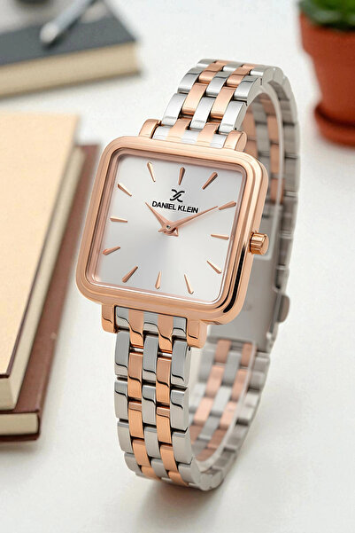 Daniel Klein Steel Cord&Case Women Wristwatch+Bracelet Gift Silver-Rose Sddk109