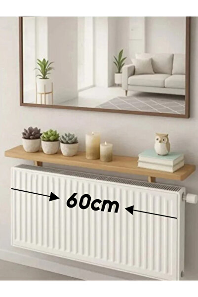 MZ Ahşap Çam Rengi Petek Üstü Raf 60 cm