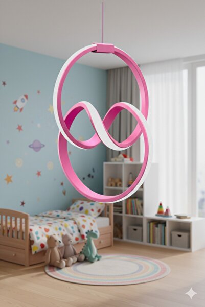 Genel Markalar Orko Pembe Kasa,beyaz Led Işıklı Çocuk Odası İçin Led Avize