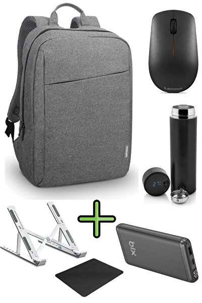 LENOVO حقيبة ظهر للكمبيوتر المحمول B210، بنك طاقة سريع متوافق، ترمس، حامل كمب...