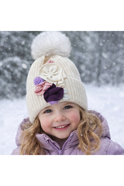 Recos 1 - 4 Years Old Baby Girl Wool Beret Hat Stylish Design