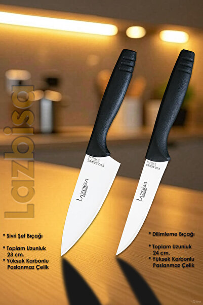 LAZBİSA Eco Serisi Mutfak Bıçak Seti Et Ekmek Sebze Pizza Salata Börek Şef Bı...