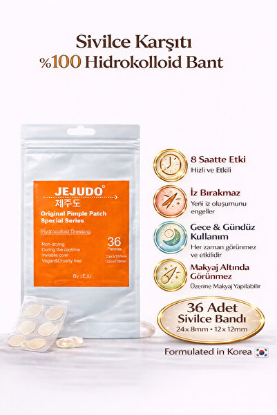 JEJUDO 36 adet şeffaf bant, Hidrokolloid bant, Akne Bandı, Akne yaması