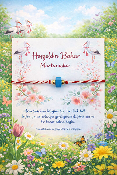 Fynbos Bodrum Boncuklu Kartlı Marteniçka Mart & Şans Bilekliği