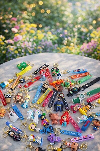 Salsepetial 24'lü Figürlü Anahtarlık 24 mini labubu Hediyeli 3D Silikon Figür...