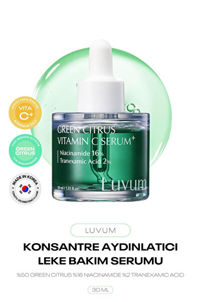 LUVUM Niacinamide Tranexamic Acid Etkili Leke ve Aydınlatıcı Bakım Green Citr...