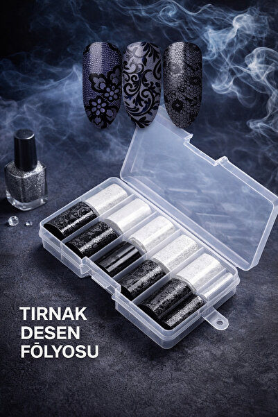 Misyul Tırnak Süsleme Folyo, Nail Art Tırnak Süsleme Folyo Seti 10'lu