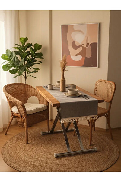 NDC HOME Față de masă Gri Antracit RAW Pompom - Runner (45 x 150)