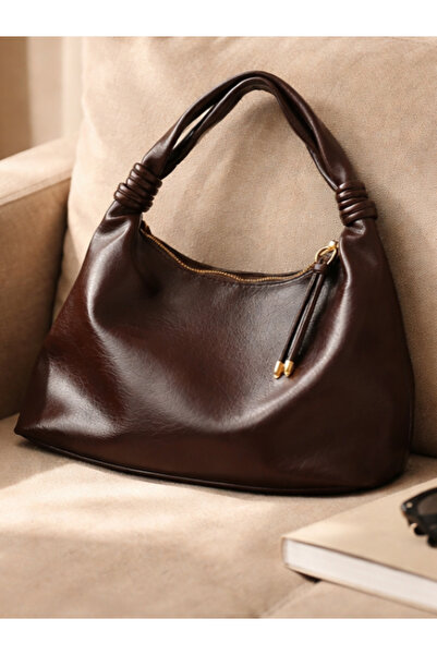 Satuna حقيبة هوبو ناعمة الملمس مع حزام معقود لحملها باليد وعلى الكتف