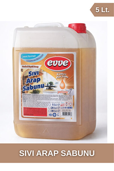 evve Sıvı Arap Sabunu 5 Litre Doğal Çok Amaçlı Yüzey ve Zemin Temizleyici
