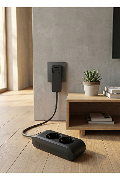 VİKO Viko: Grup Priz Ince Fişli Uzatma Kablosu 2’li (1.5M)dar Alanlar Için Es...