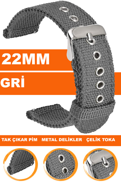 COBRA 22mm Fossil-Welder-Casio-Seiko-Omega-Armani Saat Uyumlu Kumaş Tekstil N...