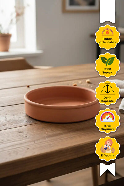 Dr.Maya Deep Round Clay Casserole 30 cm |   High Temperature Resistant, Tradi...