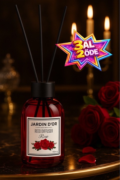 JARDIN D'OR Rose Reed Dıffuser Gül Çubuklu Oda Kokusu 110 Ml 8681529300158