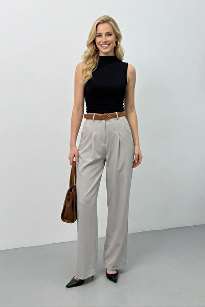 Potenza Ženske pantalone Kaiš paketa sa naborima, detaljne dvostruke Sa džepo...