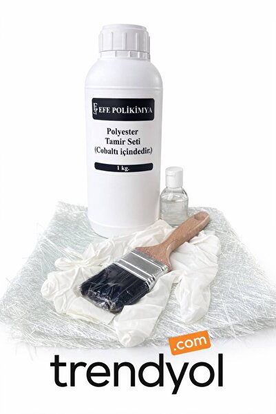 efepolikimya Polyester Tamir Seti 1 Kg – Fiberglas & Cam Elyaf Tekne, Araç On...
