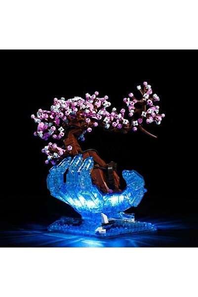 Timebox Set de construcție cu lumini LED, floare de cireș, model decorativ cu...