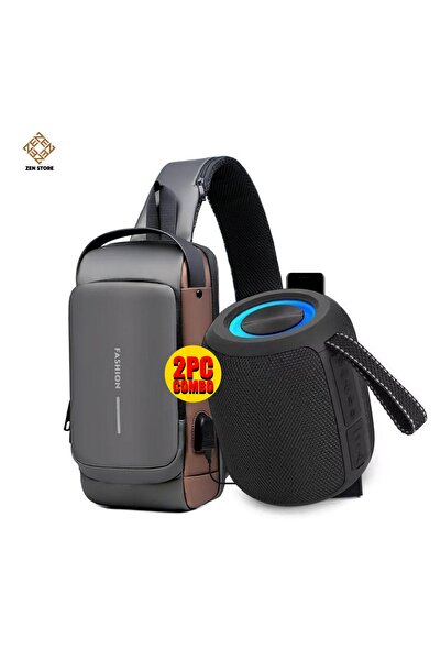 Zen Store 2 PCS COMBO Grey With Brown Hot Sale Fashion Crossbody Bag with WUF...