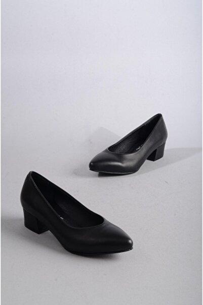 SEÇ KUNDURA Pantofi cu toc negru din piele naturală - SEÇ 801 (4cm)