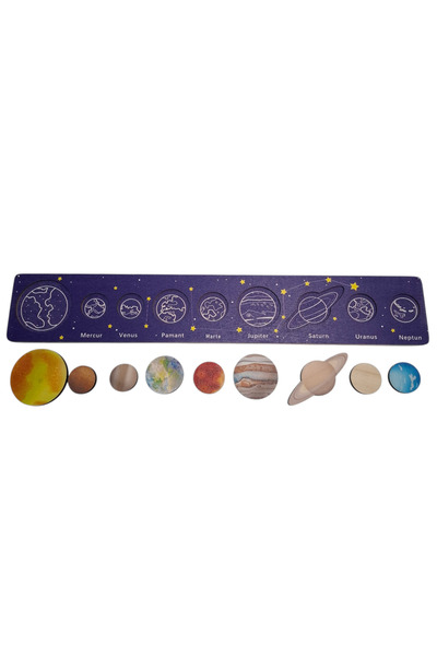 Toyska Joc educativ in limba Romana din lemn Sistemul Solar, multicolor