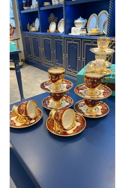 hediye Esterhomedecor 6 Person Porcelain Coffee Cup Set