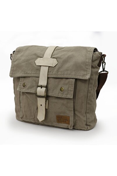Old Cotton Cargo 7170 Branco Bej Omuz Postacı Laptop Notebook Pamuk Kanvas Ev...