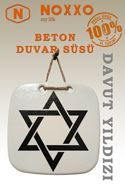 N NOXXO El Yapımı Beton Duvar Süsü – Davut Yıldızı Motifli Dekoratif Tasarım