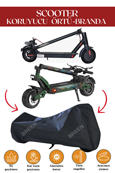 Breen Siyah Elektrikli Scooter Brandası Toz ve Su Geçirmez