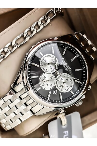 Ferrucci Gümüş Çelik Kordon Fonksiyonları Aktif Erkek Kol Saati