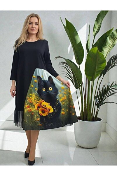 GLAMSI Rochie elegantă fantezie cu detalii 3D și dantelă