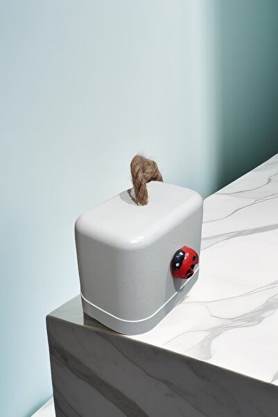 N NOXXO Beton Stoper Dekoratif Uğur Böcekli Beton Kapı Stoperi Kapı Önü Ağırl...