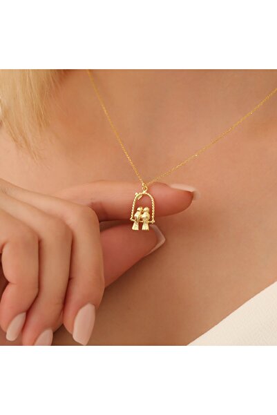Nox Jewelry 925 Ayar Gümüş Aşk Kuşları Temalı Kolye