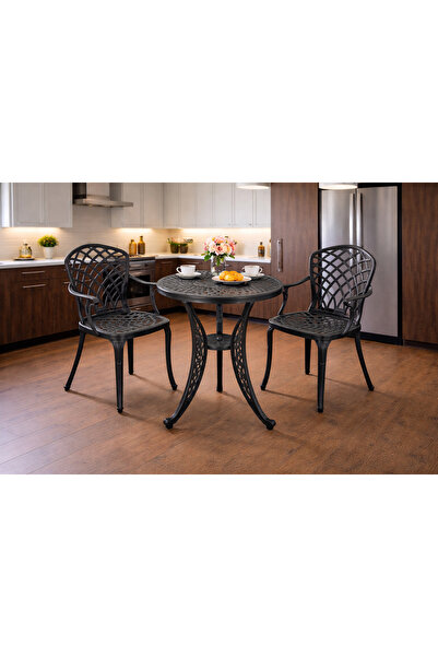 HubRom Set Mobilier Gradina HubRom, 1xMasa Rotunda(60x72), 2xScaun HITIT(43x4...