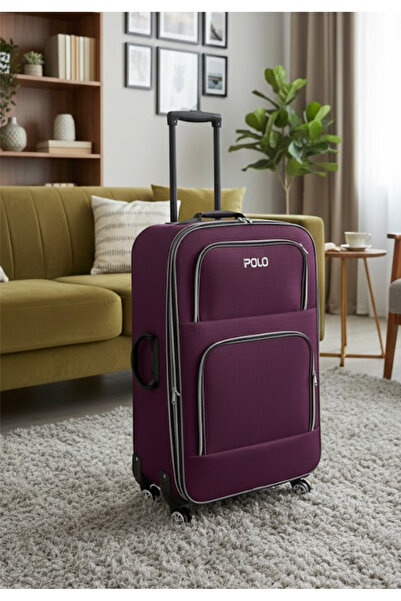 KARİZMA POLO 4 TEKERLİ-KÖRÜKLÜ-ÇOK HAFİF KUMAŞ VALİZ ORTA BOY 65 CM