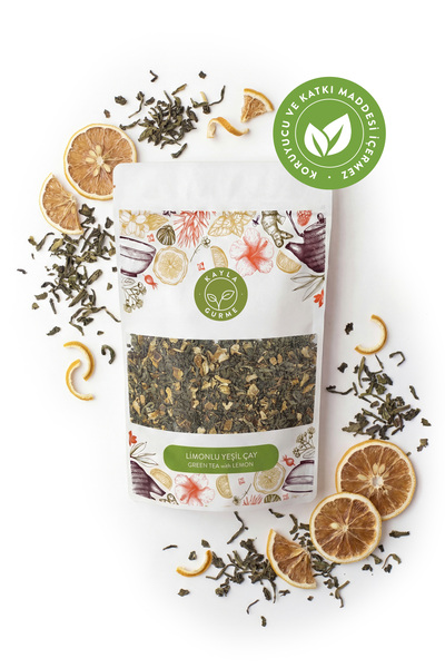 Kayla Gurme شاي أخضر بالليمون - شاي أخضر بالليمون المجفف بدون إضافات أو مواد ...