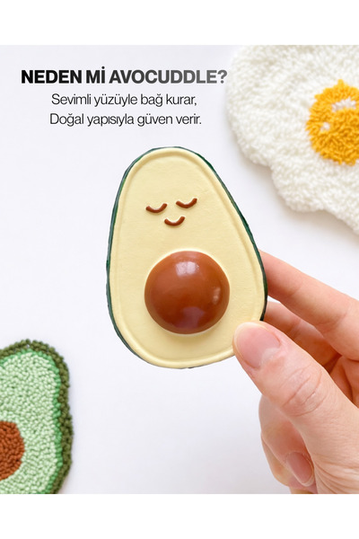 Hubble Bebek Diş Kaşıyıcı Ve Oyuncak - Avakado Şekilli Dişlik (%100 DOĞAL KAU...